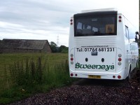 White 26-Seater Minibus for Hire from Sweeneys of Muthill, Perthshire, Scotland